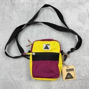Polar Skate Co. Vince Shoulder Bag NWT Yellow/Burgundy Y2K Casual Colorblock Y2K